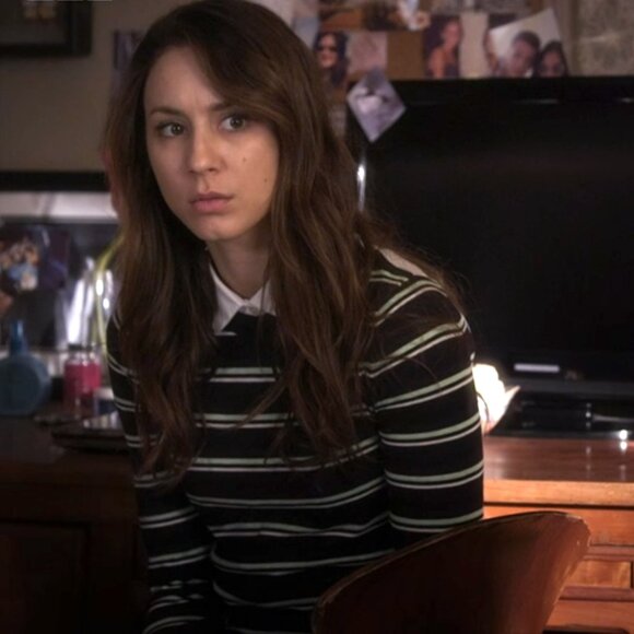 Veronica Beard Collared Button Back Striped Shirt Sweater ASO Spencer Hastings - Picture 9 of 11
